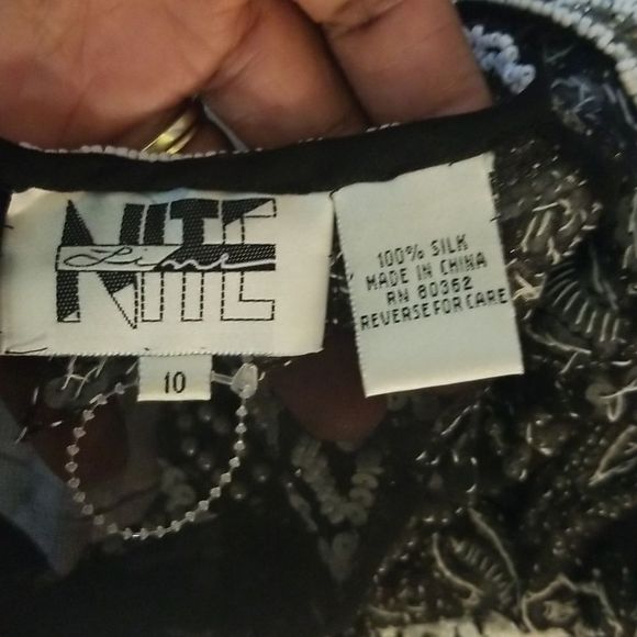 Nite Line Silk Beaded & Sequined Blouse Vintage Sz. 10 - Picture 15 of 16